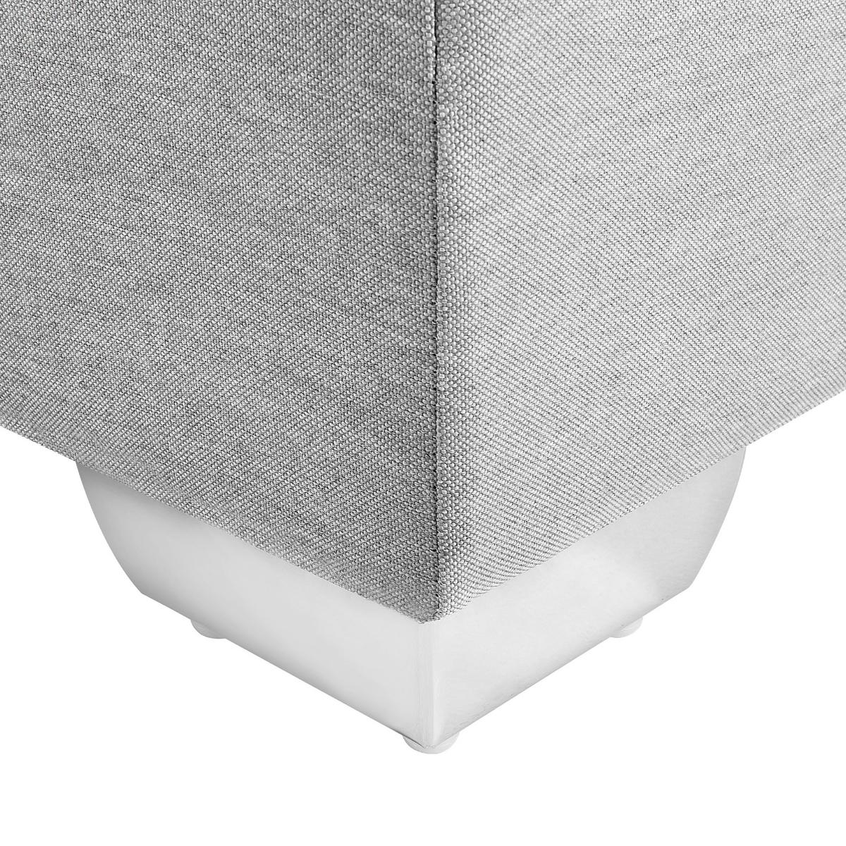 BOXSPRINGBETT 180/200cm Hellgrau Admiral - Hellgrau, Textil (180/200cm) - Beliani