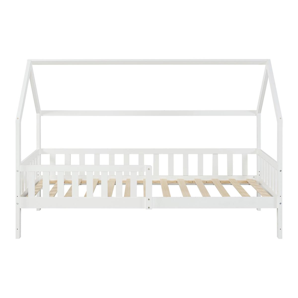 HAUSBETT Ydre - Weiß, Holz (90/200cm) - [en.casa]