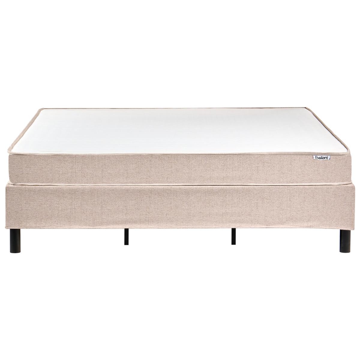 BOXSPRINGBETT ohne Kopfteil 180/200 cm Stoff Beige Countess - Beige, Textil (180/200cm) - Beliani