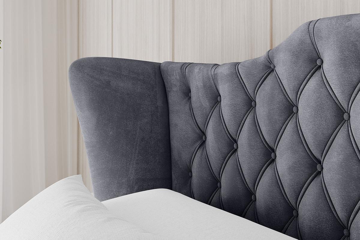 POLSTERBETT mit Bettkasten und Lattenrost, Boxbett ohne Matratze - ZORAN 140x200 Dunkelgrau - Dunkelgrau, Holzwerkstoff/Textil (140/200cm) - ALTDECOR