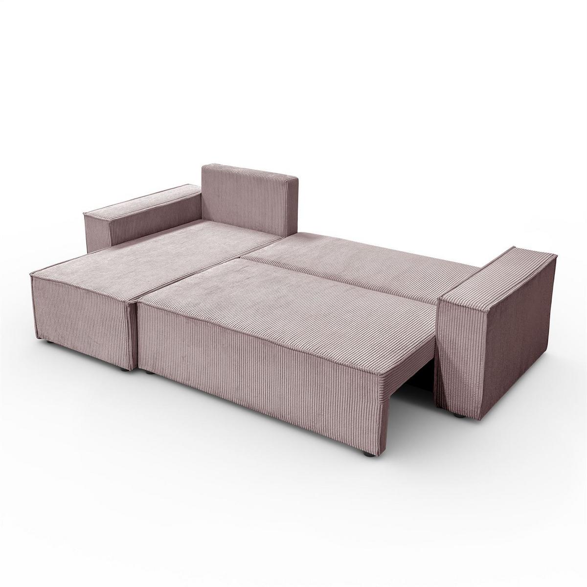 GEPOLSTERTES Ecksofa CARLOS L, Poso 27 - Rosa, Textil (247/143cm) - Lookway