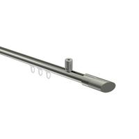GARDINENSTANGE INNENLAUF Sonius Verano 180 cm, 1-läufig, 20 mm Ø Edelstahl-Optik - Edelstahlfarben/Silberfarben, Metall (180cm) - INTERDECO
