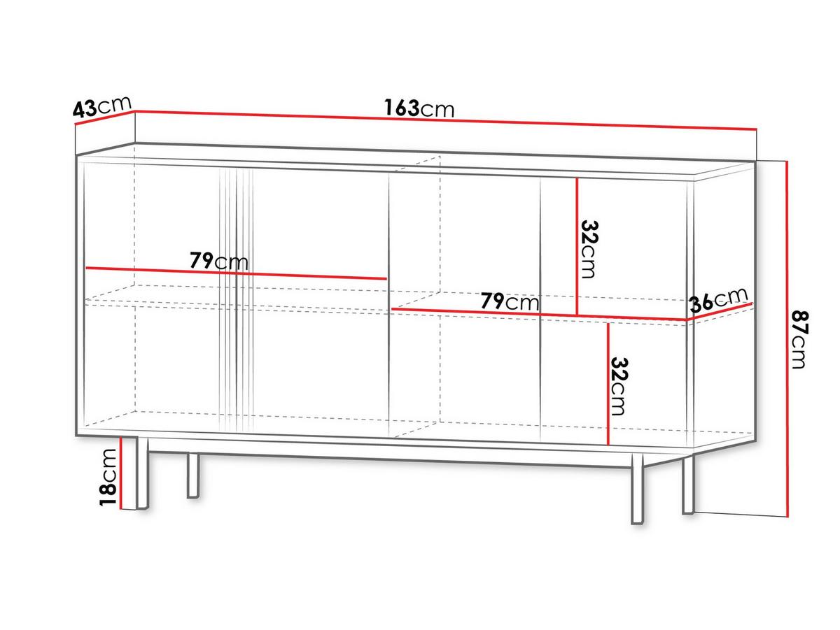 KOMMODE Alsy 4D AL06 - Anthrazit/Beige, Holzwerkstoff/Kunststoff (163/87/43cm) - MIRJAN24
