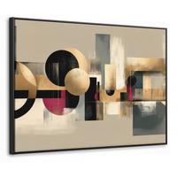 LEINWAND Bilder mit Rahmen - Abstrakt - Formen - Beige - Texturen - 80x60 - Beige, Textil (80/60cm) - MuchoWow