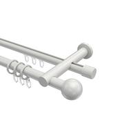 GARDINENSTANGE RUNDROHR-INNENLAUF Platon Luino 320 cm (geteilt in 2 x 160 cm), 2-läufig, 20 mm Ø Weiß - Weiß, Metall (320cm) - INTERDECO