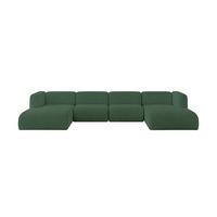 WOHNLANDSCHAFT MIRA-U2 408x179x70 Grün Cord - Salbeigrün/Schwarz, Holzwerkstoff/Kunststoff (408/70/179cm) - ALTDECOR