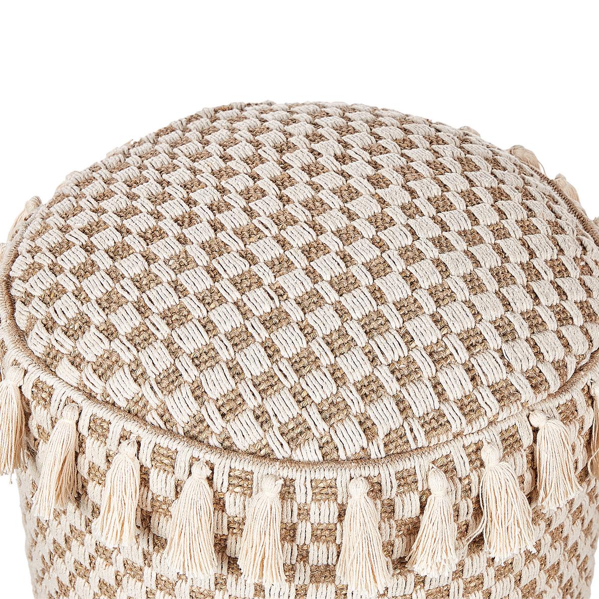 POUF Baumwolle Hellbeige Pirak - Beige, Textil (50/35/50cm) - Beliani