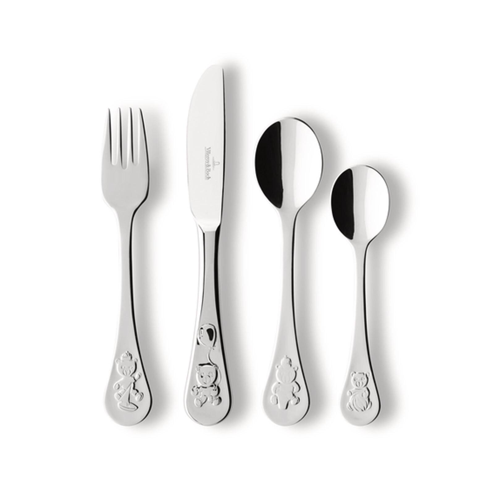 KINDERBESTECK Teddy silber 4-tlg. - Silberfarben, Metall - Villeroy & Boch