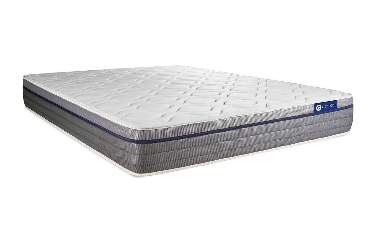 BETT Actilatex zen Latex und Memory-Schaum 180 x 200 cm h1 - Kit Bettgestell Grau - Beige/Grau, Karton/Holz (180/200cm) - ACTISOM