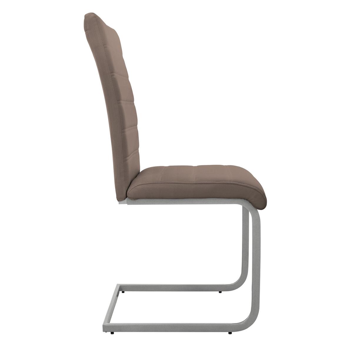 SCHWINGSTUHL 4er Set Braun Kunstleder - Silberfarben/Braun, Metall (40/102/57cm) - ML-DESIGN