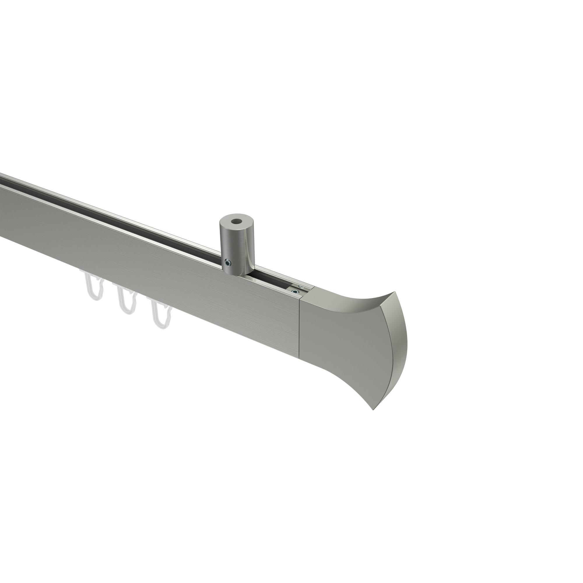 GARDINENSTANGE INNENLAUF Sonius Conex 180 cm, 1-läufig, 14x35 mm Edelstahl-Optik - Edelstahlfarben, Metall (180cm) - INTERDECO