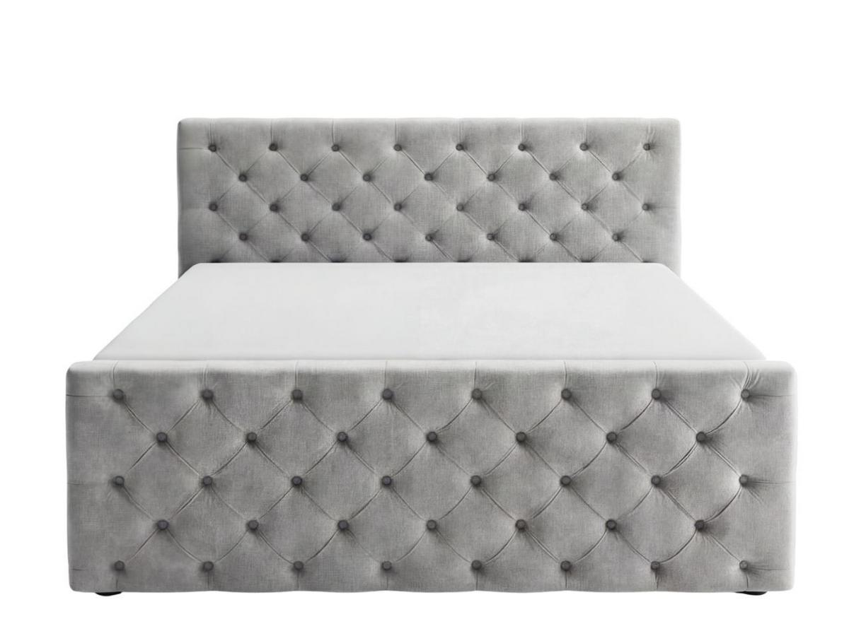 BOXBETT Montego 140x200 Hellgrau - Hellgrau, Holz/Textil (140/200cm) - Graingold