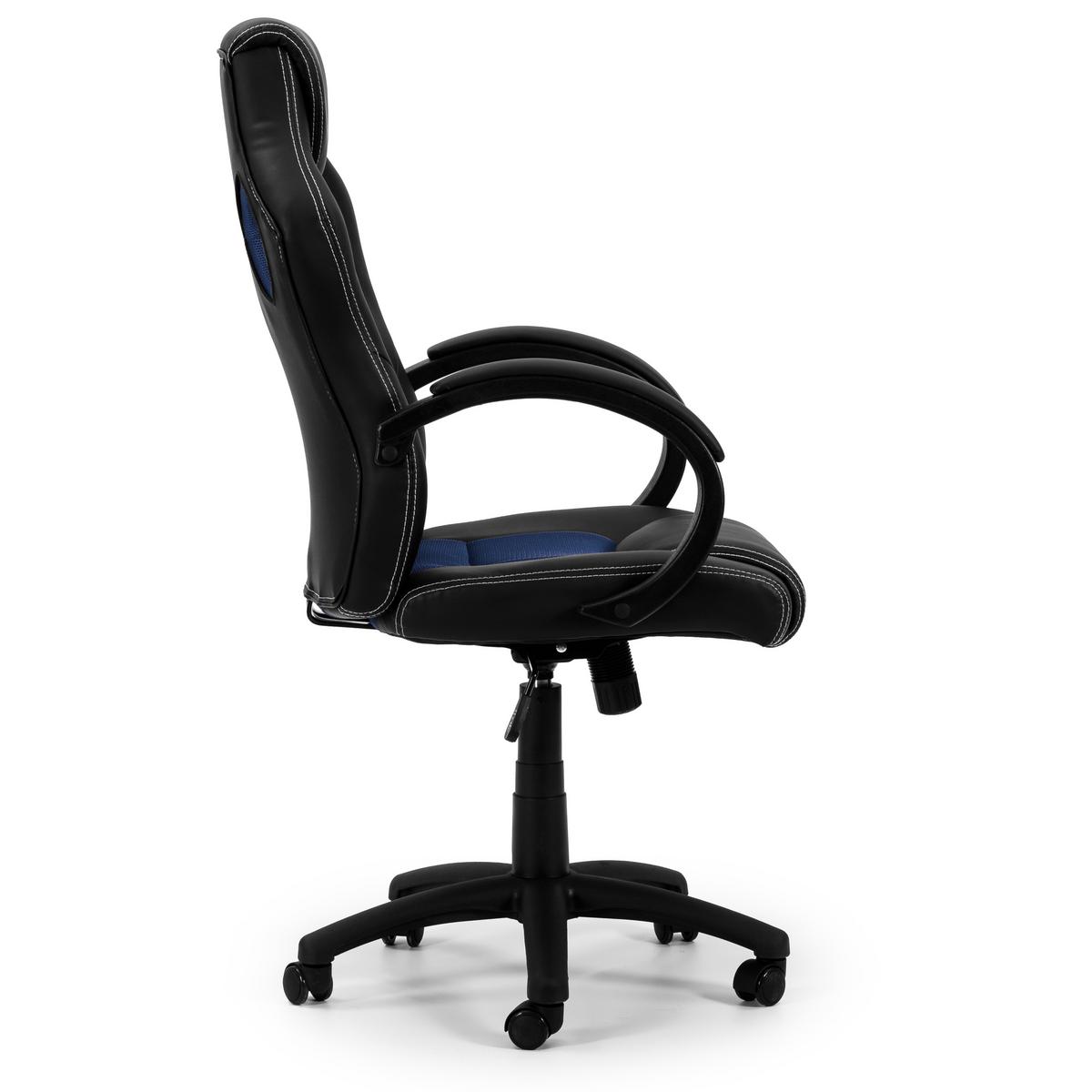 DREHSTUHL Hamilton Schwarz/Blau - Blau, Fell (68/112/61cm) - VS Venta-stock
