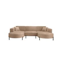 WOHNLANDSCHAFT Valencia - Beige, Holzwerkstoff/Textil (299/80/165cm) - Fun Möbel