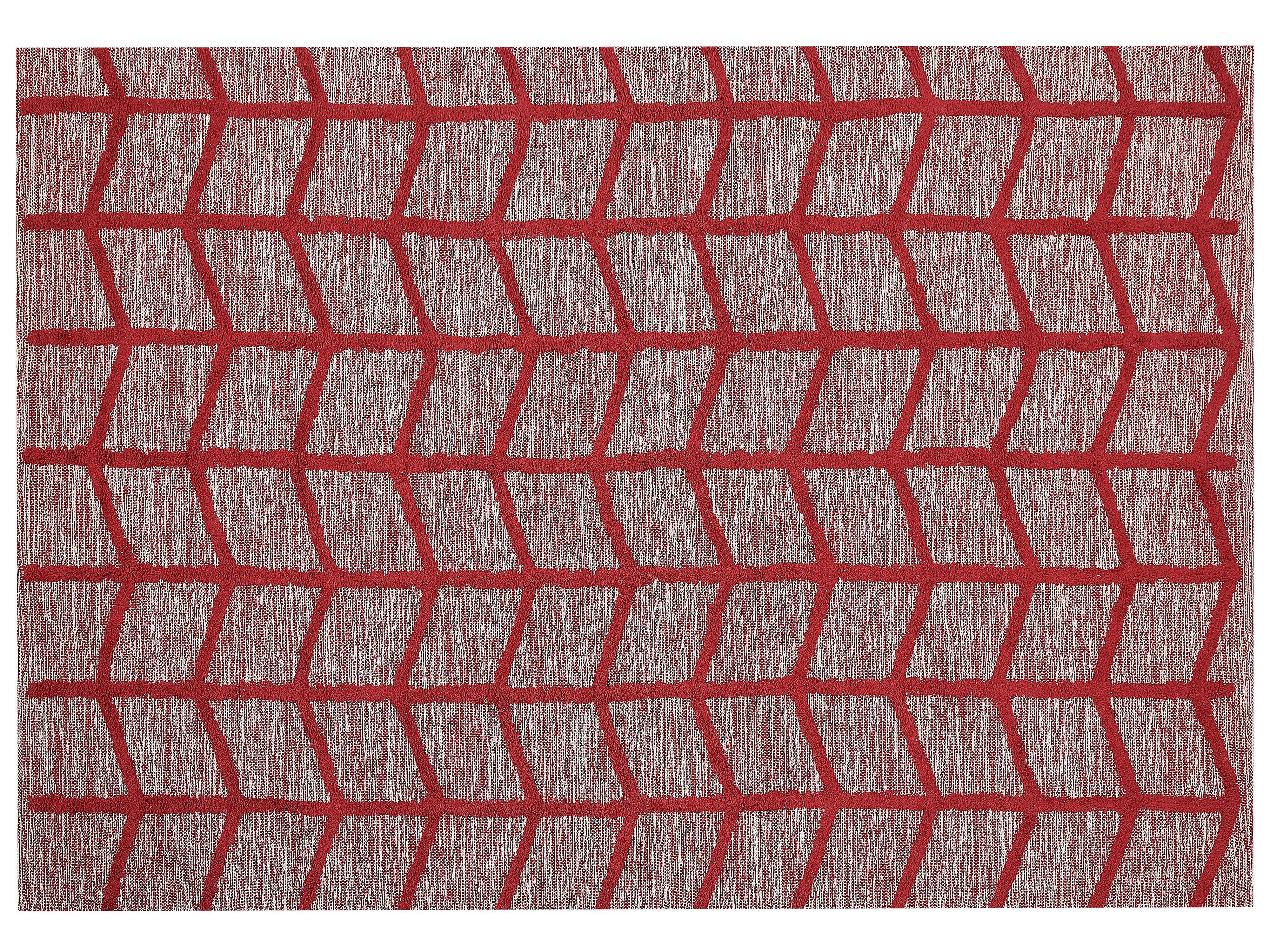 KURZFLOR-TEPPICH Sivas 230/160 cm - Rot, Textil (160/230cm) - Beliani