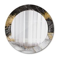 SPIEGEL Ø60 cm Rund mit Aufdruck - Goldfarben, Glas (60/60/0.4cm) - TULUP
