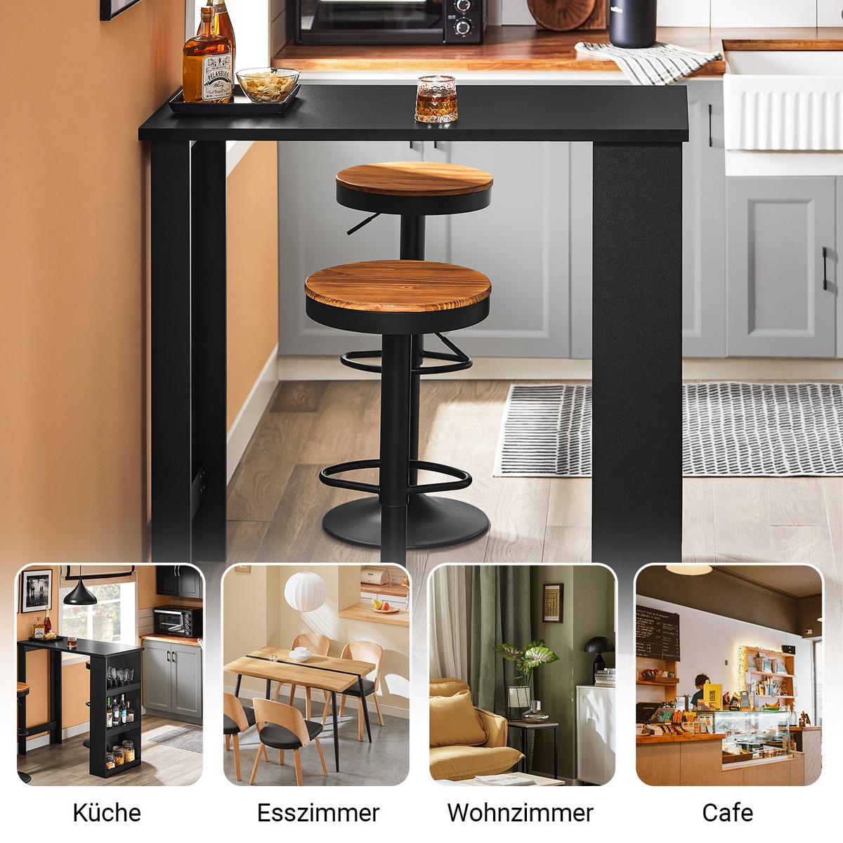 BARTISCH Schwarz - Schwarz, Holzwerkstoff (57/112/106cm) - SoBuy