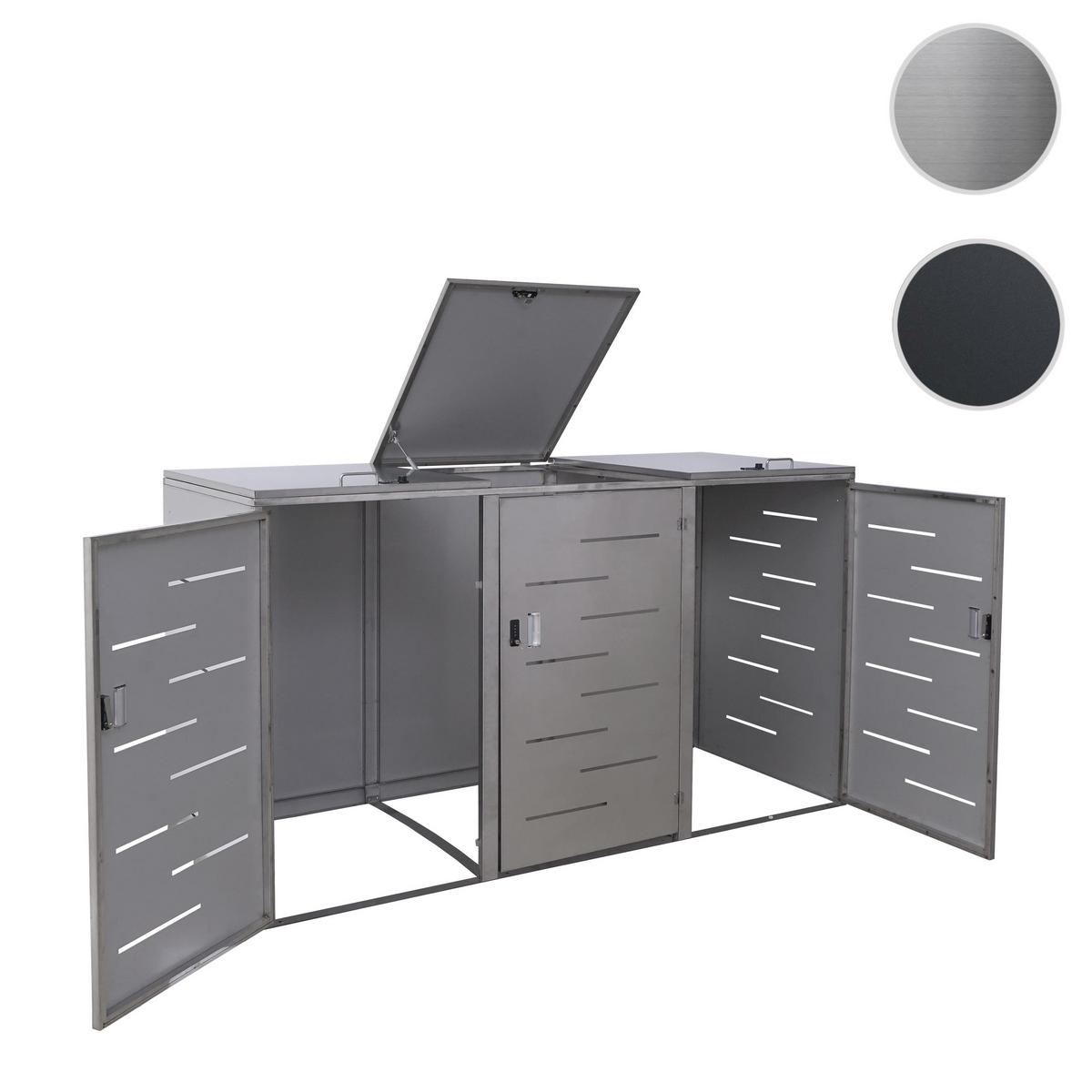 3ER-/6ER-MÜLLTONNENVERKLEIDUNG Silber - Silberfarben, Metall (212/116/98cm) - MCW