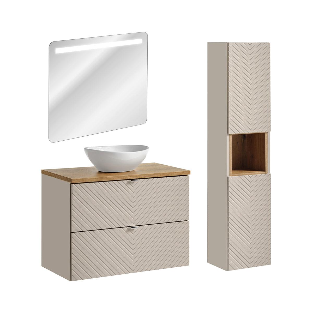 BADMÖBEL 80.4cm Manoa 2er-Set Kaschmir - Kaschmir, Holzwerkstoff (80.4/59/40cm) - Petits-meubles