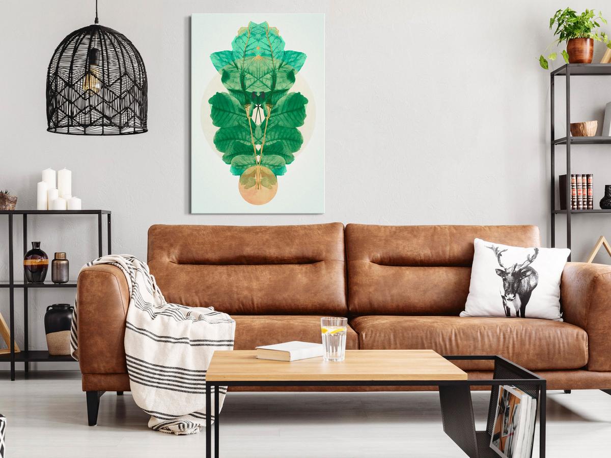 KUNSTDRUCK Grün 60/90 cm - Grau/Grün, Textil (60/90cm) - KUNSTLOFT