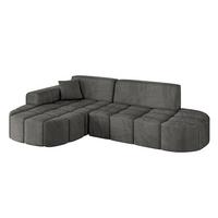 ECKSOFA Ottomane Links LIVO-L1 - 252x173x79,5 cm Dunkelgrau - Dunkelgrau, Holzwerkstoff/Textil (252/173cm) - ALTDECOR