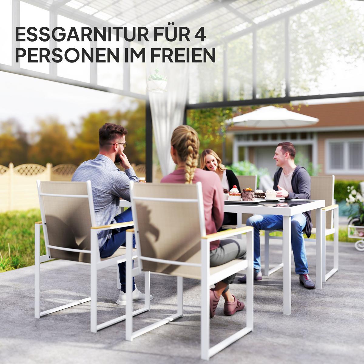 SITZGRUPPE 5 tlg. - Multicolor, Metall - Outsunny
