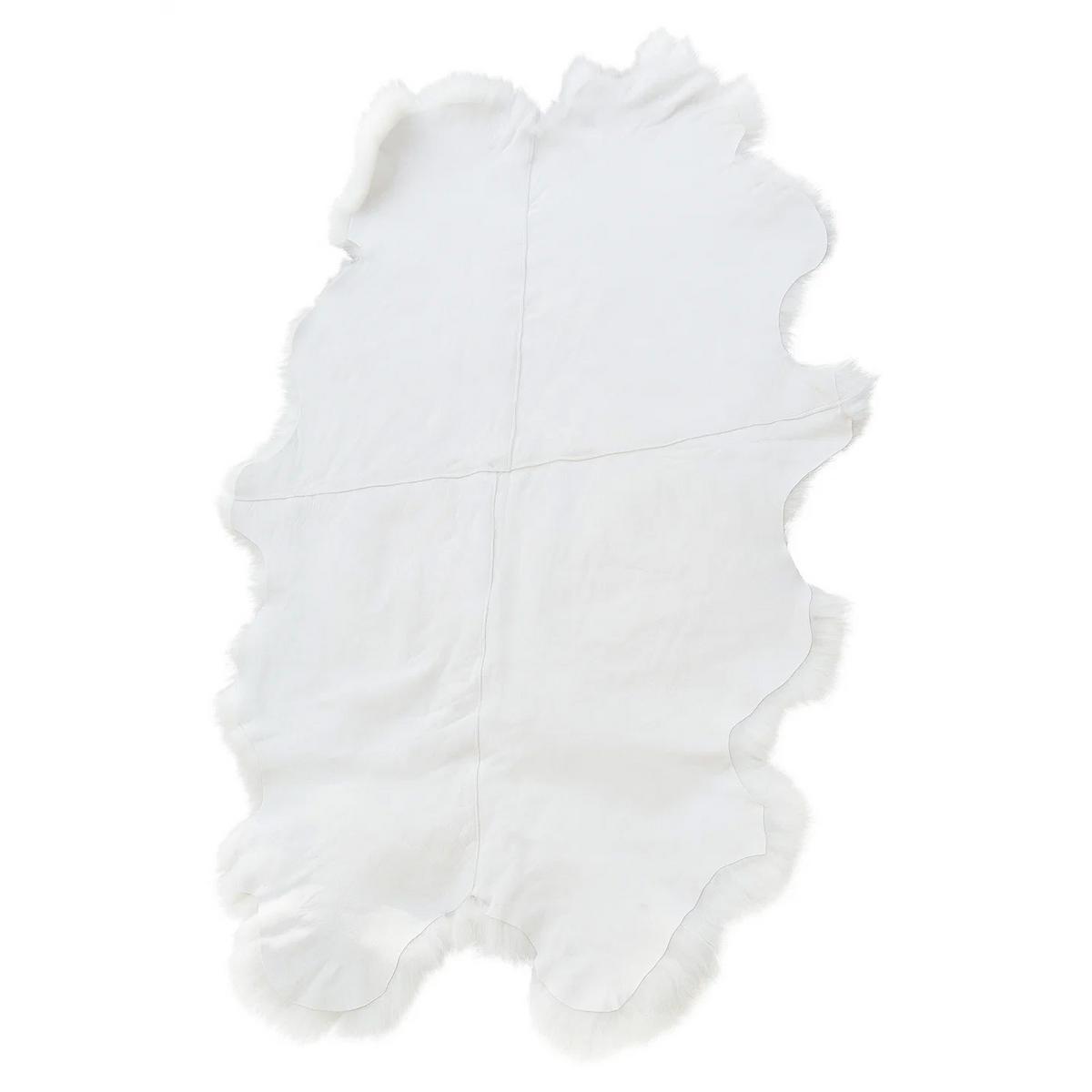 SCHAFFELL Teppich Läufer Naturweiß ca. 180x110 cm vernäht - Weiß, Fell (110/180cm) - Provellus