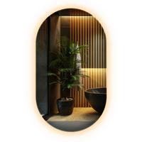 LED-SPIEGEL 52x90 cm Asymmetrisch Warmweiß 3000K - Gelb, Glas (52/90/0.4cm) - Wallfluent