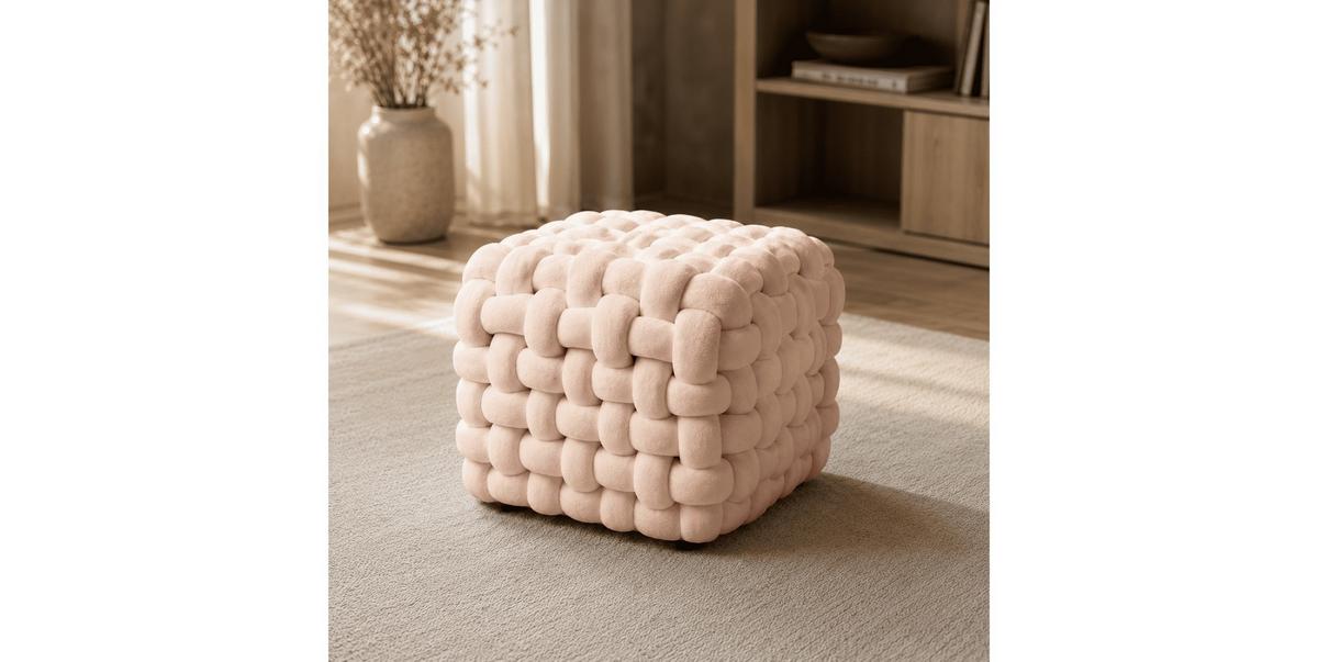 HOCKER ELIO 40/40/40 cm Beige - Beige, Textil (40/40/40cm) - Lookway