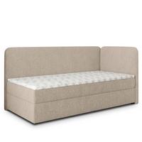 BOXBETT GINA 100x200 cm mit Matratze und Topper, H2+H3 - Beige - Beige, Holz (100/200cm) - MASSENO