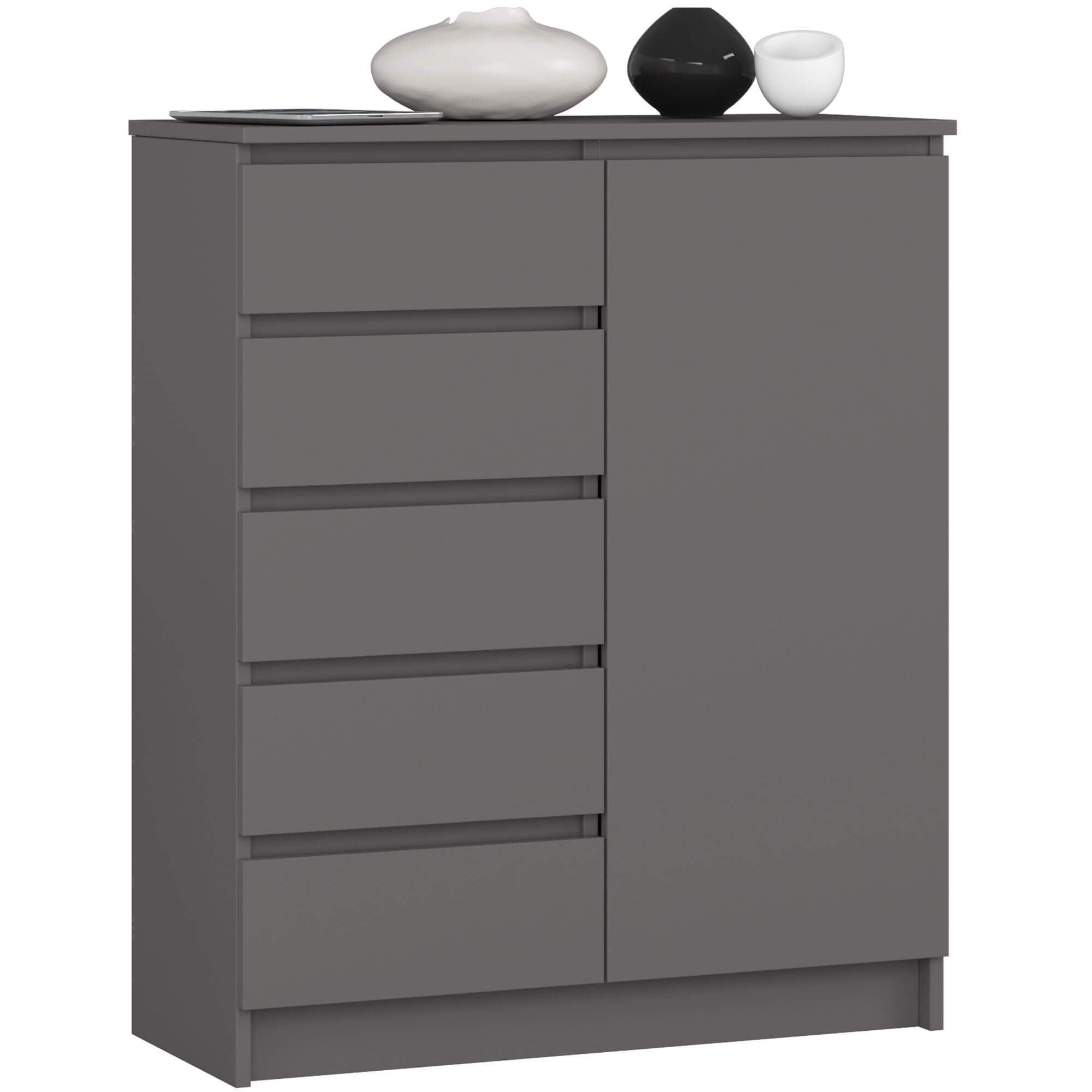 KOMMODE Graphit Grau 97/80/35 - Graphitfarben, Holzwerkstoff (80/97/35cm) - RAUMHIRSCH FURNITURE