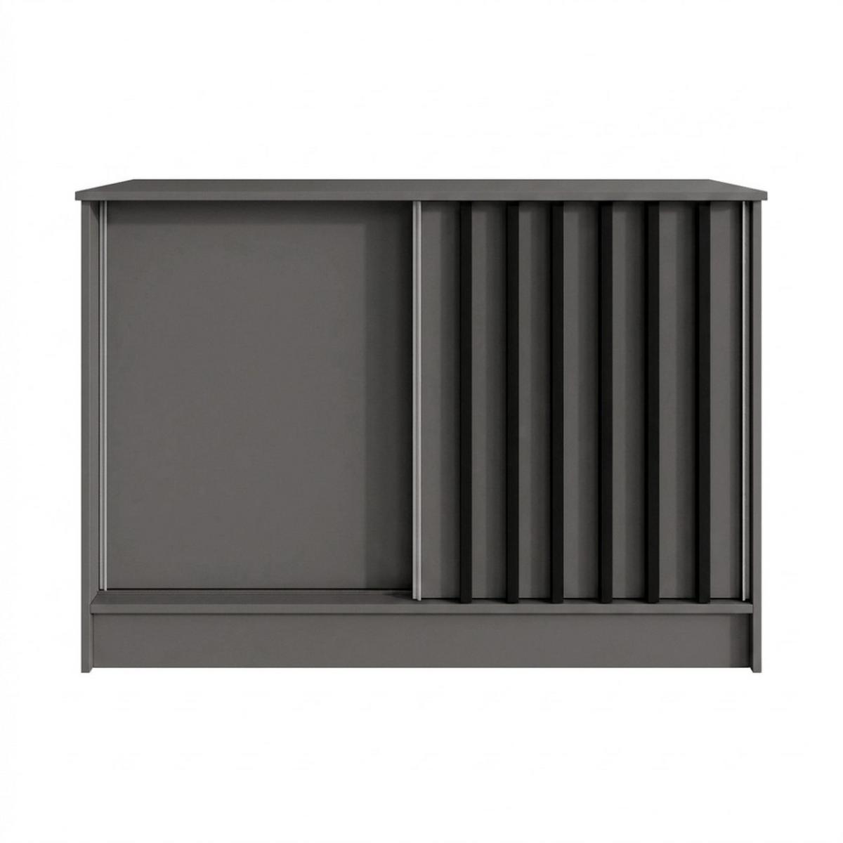 KOMMODE Horizon mit 2 Schiebetüren, Graphit, 100 cm - Graphitfarben, Holzwerkstoff (101/85/43.5cm) - Beautysofa