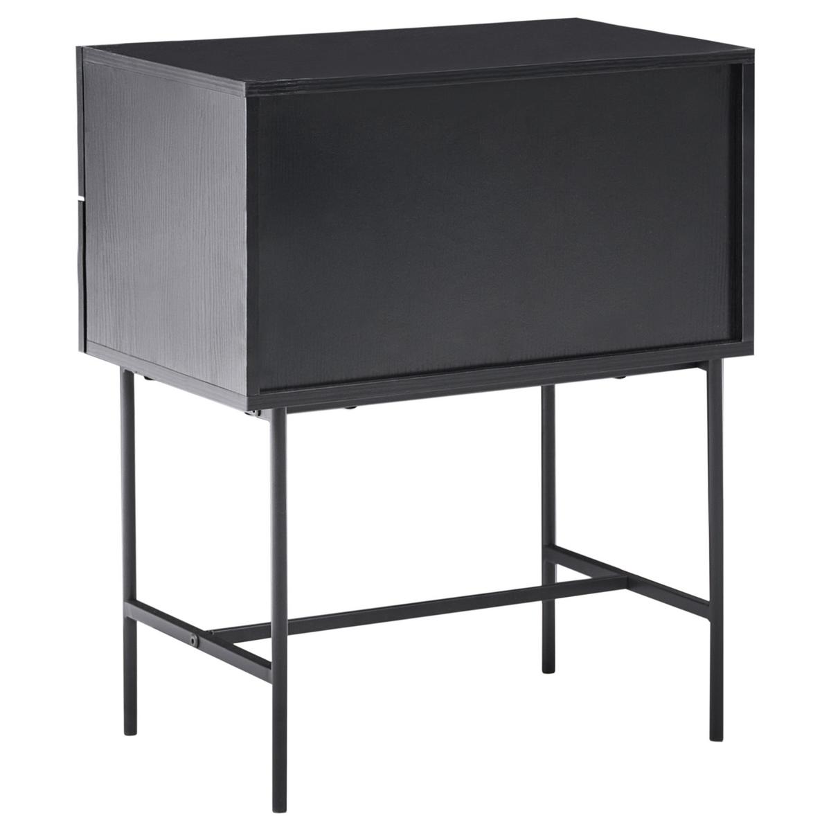 NACHTTISCH mit 2 Schubladen Schwarz/Gold Coventry - Schwarz, Holzwerkstoff (32/48/59cm) - Beliani