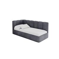 EINZELLBETT Jugendbett mit Bettkasten, Rechts - DEXY 90x200 Dunkelgrau - Titanfarben, Holzwerkstoff/Textil (90/200cm) - ALTDECOR