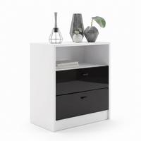 KOMMODE Pino Fronten in Schwarz Hochglanz - Schwarz Hochglanz, Holzwerkstoff (56/67.5/36cm) - Vladon