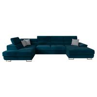 WOHNLANDSCHAFT Cotere Bis Premium, Seite: Links - Türkis, Holz/Textil (345/91/202cm) - MIRJAN24