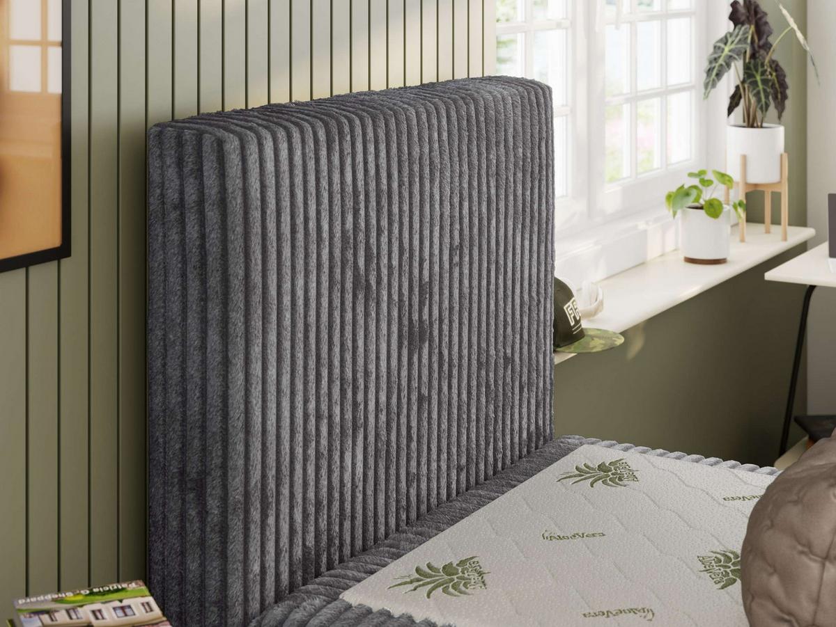 JUGENDBETT TILIO 90/200 - Grau - H3 - Links Seite - Grau, Textil (90/200cm) - MKS