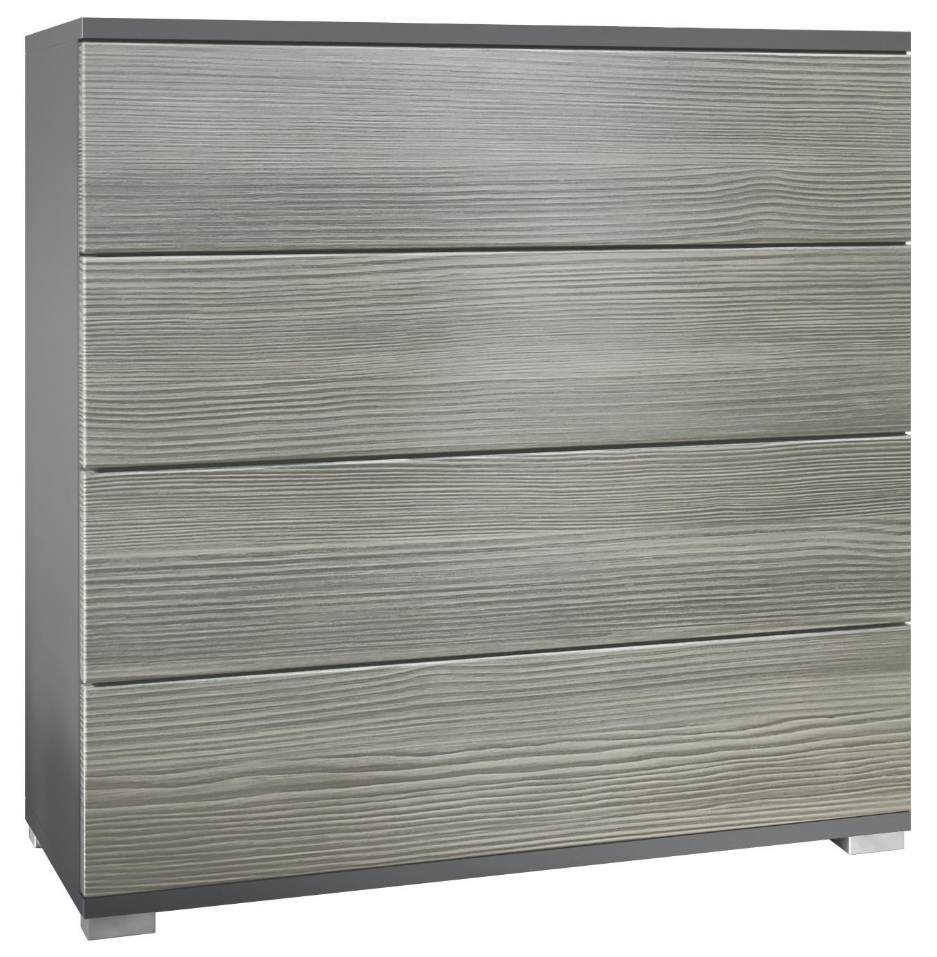 KOMMODE Pavos Avola-Anthrazit - Anthrazit/Hellgrau, Holzwerkstoff (76/76/35cm) - Vladon