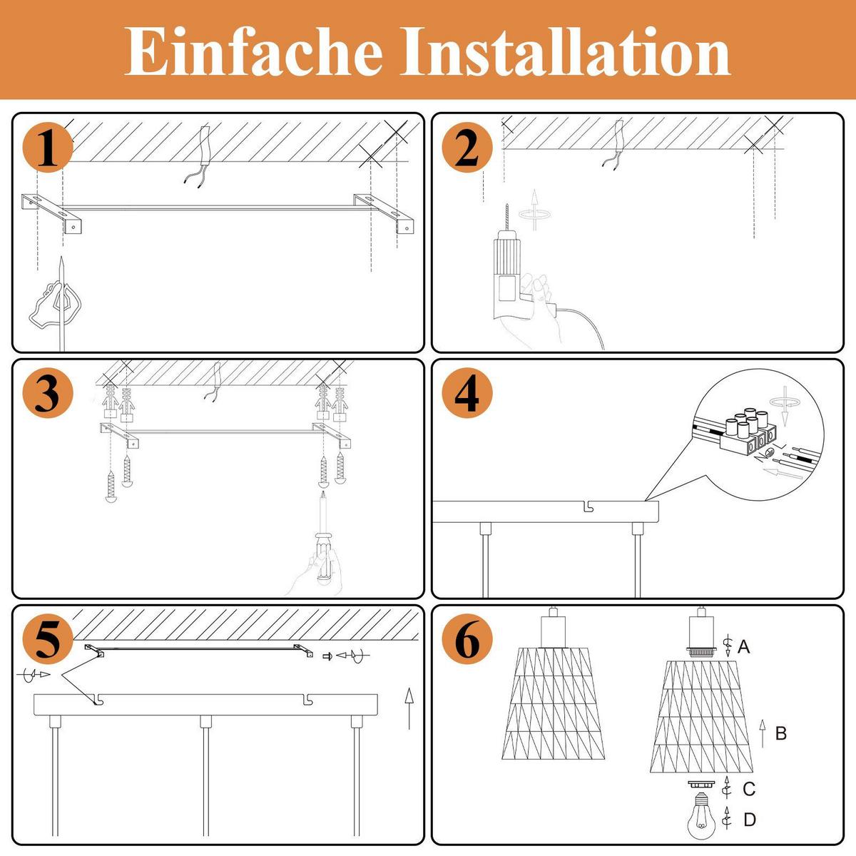 PENDELLEUCHTE BAKER Ⅲ 70/56/120 cm - Schwarz, Metall (70/56/120cm) - Nettlife