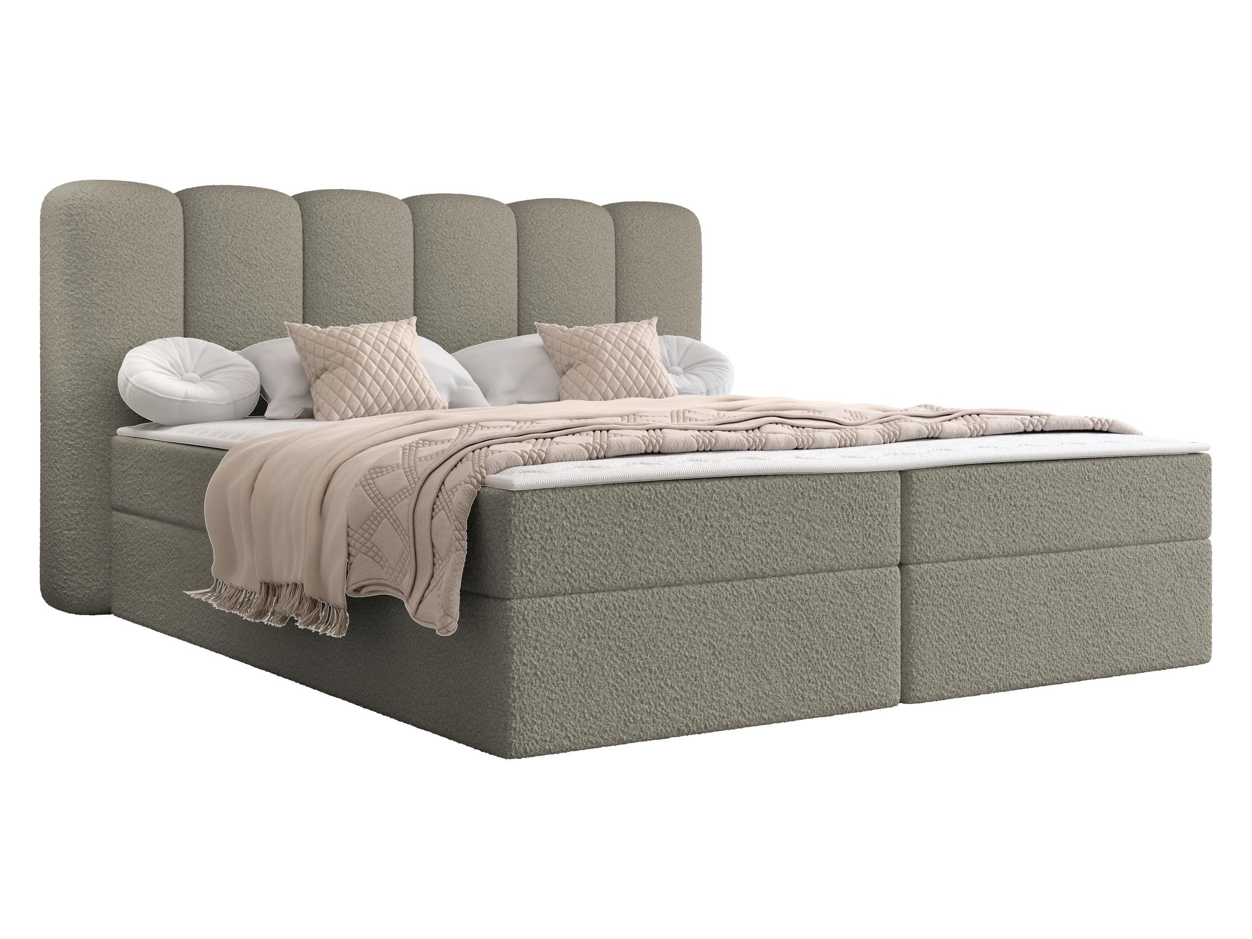 BOXBETT Softi 1 Boucle - H3 - Schwarz/Cappuccino, Holz/Holzwerkstoff (160/200cm) - MIRJAN24