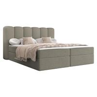 BOXBETT Softi 1 Boucle - H3 - Schwarz/Cappuccino, Holz/Holzwerkstoff (140/200cm) - MIRJAN24