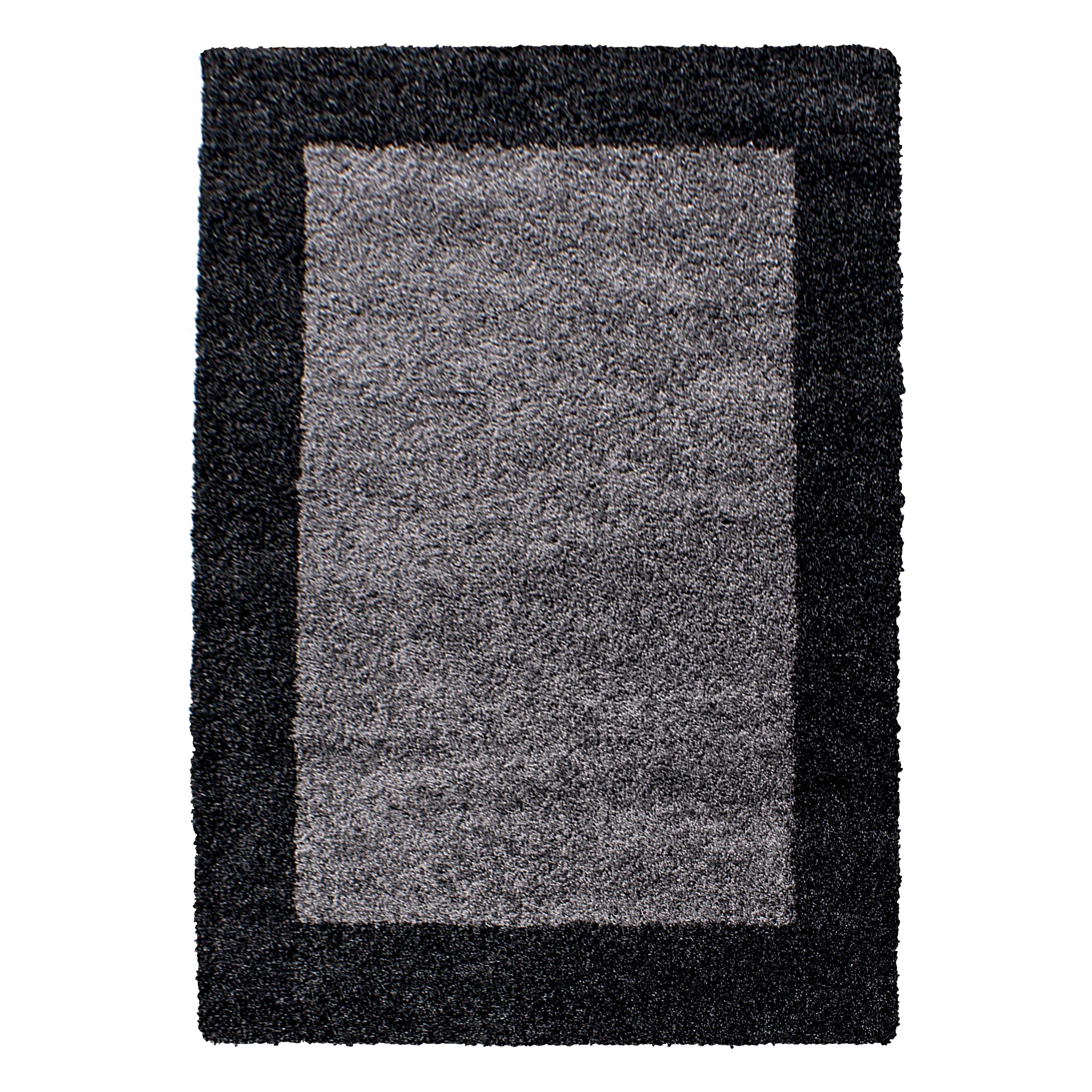 HOCHFLORTEPPICH RHEIN, mit Bordüre, Anthrazit, 300 x 400 cm - Anthrazit, Textil (400/300cm) - KADIMA DESIGN