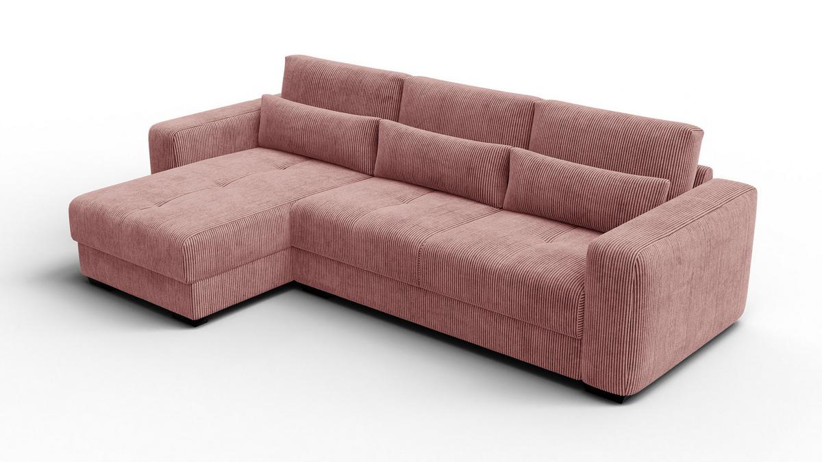 ECKSOFA OLI 4-Sitzer links, altrosa - Altrosa, Holz/Textil (295/172cm) - Wozimo
