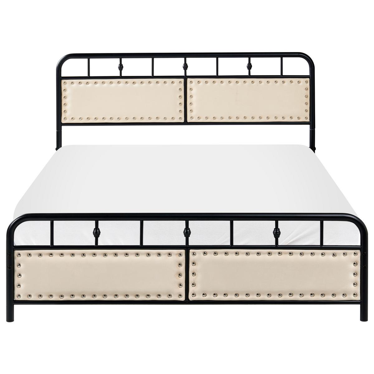 BETT mit Lattenrost 140/200 cm Eisen Schwarz Breuillet - Schwarz, Metall (140/200cm) - Beliani