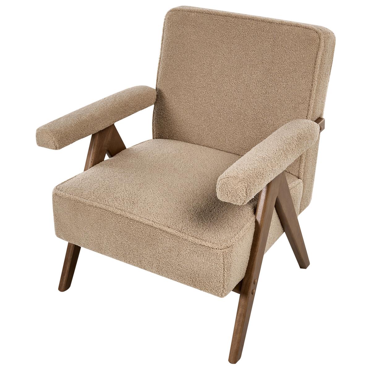 SESSEL Beige Evje - Sandfarben/Braun, Textil (70/81/72cm) - Beliani