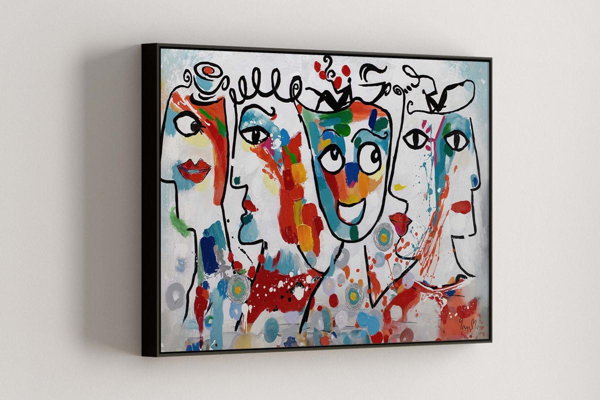 ÖLGEMÄLDE 90/60 cm - Multicolor, Holz/Textil (90/60cm) - KUNSTLOFT