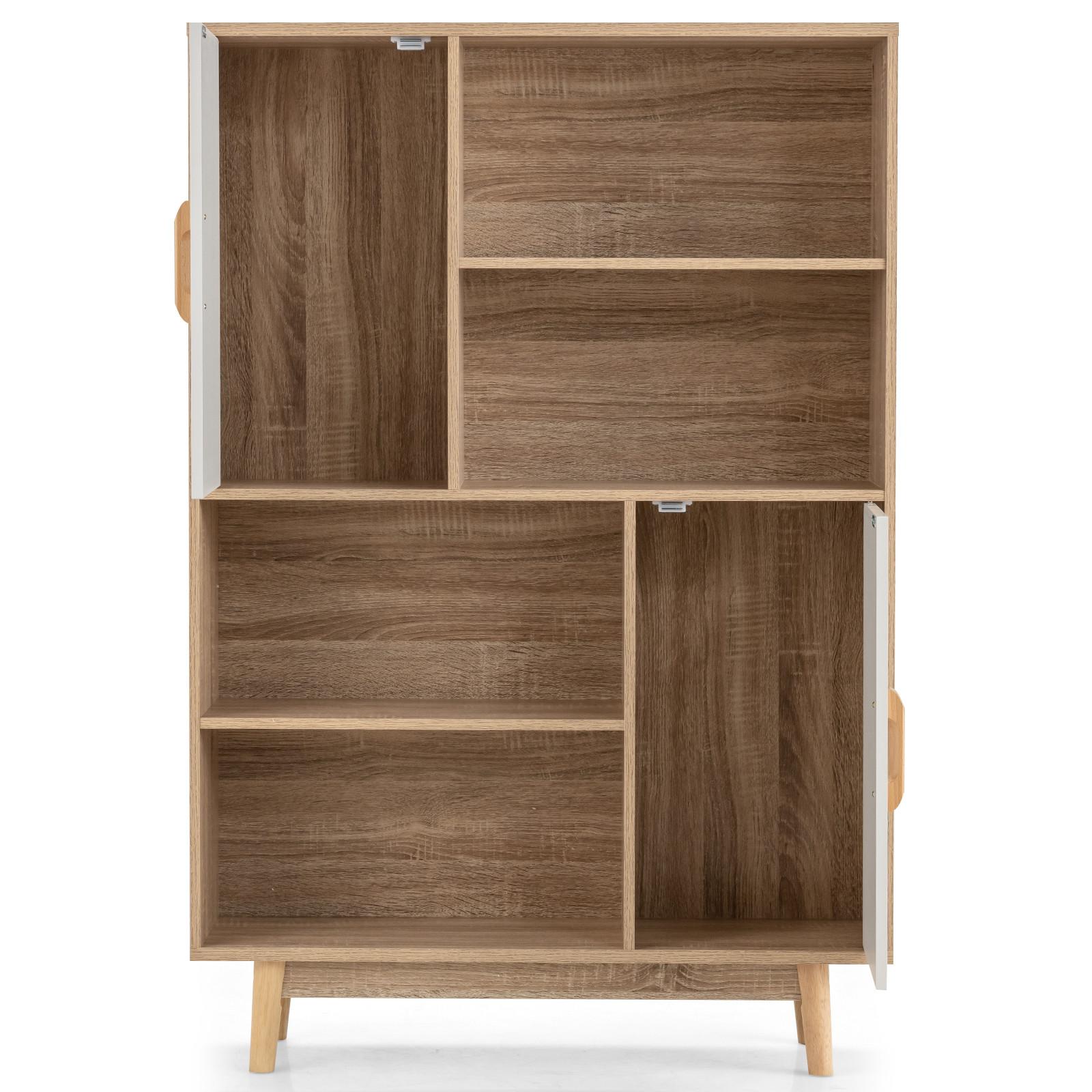 BÜCHERSCHRANK Weiß - Weiß, Holz (80/120/24cm) - COSTWAY