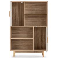 BÜCHERSCHRANK Weiß - Weiß, Holz (80/120/24cm) - COSTWAY