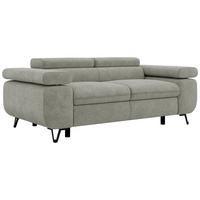 2-SITZER SOFA PETER - Hellgrau Stukture - Hellgrau/Schwarz, Textil/Metall (200/76/99cm) - MKS