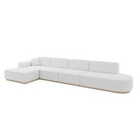 ECKSOFA Ottomane Links IREA-L3 - 412x165x80 cm Weiß - Weiß, Holzwerkstoff/Textil (412/165cm) - ALTDECOR